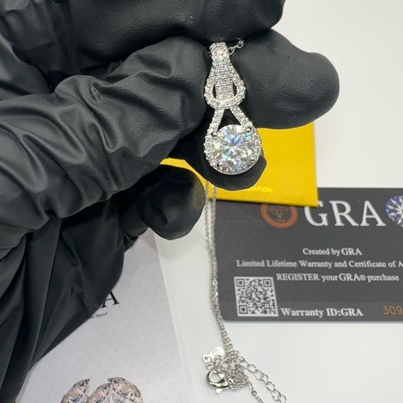 Dainty 2cttw moissanite necklace - Picture 2 of 15